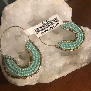 Gold & Turquoise Beaded Boho Earings